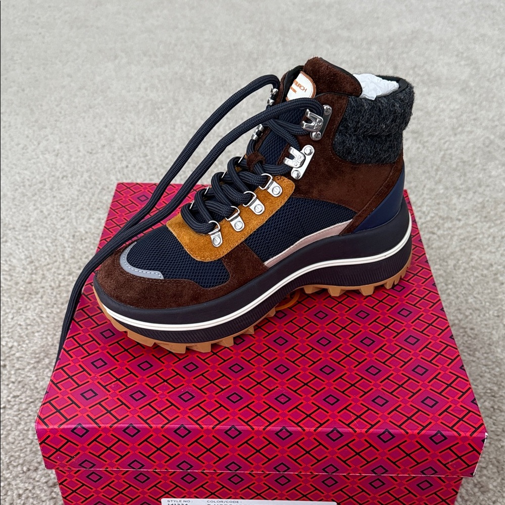 Tory Burch Multicolor Lace Up Boots